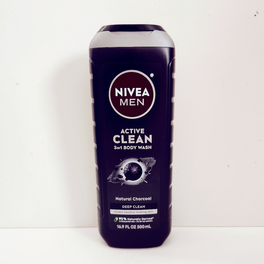 ⭐4/$15 NIVEA Men Active Clean 3-in-1 Body Wash with Charcoal